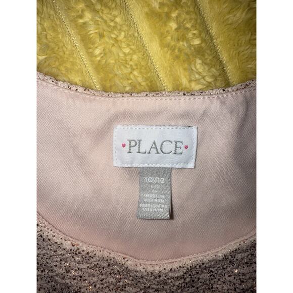 Girls Pink Gold Butterfly Place Dress Sleevless Fit & Flare 10/12 - Picture 3 of 5